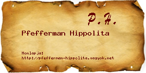 Pfefferman Hippolita névjegykártya